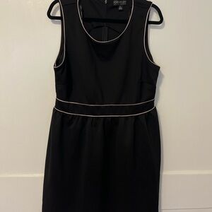 Forever 21+ Black Sleeveless Dress with Cream Piping (2X)